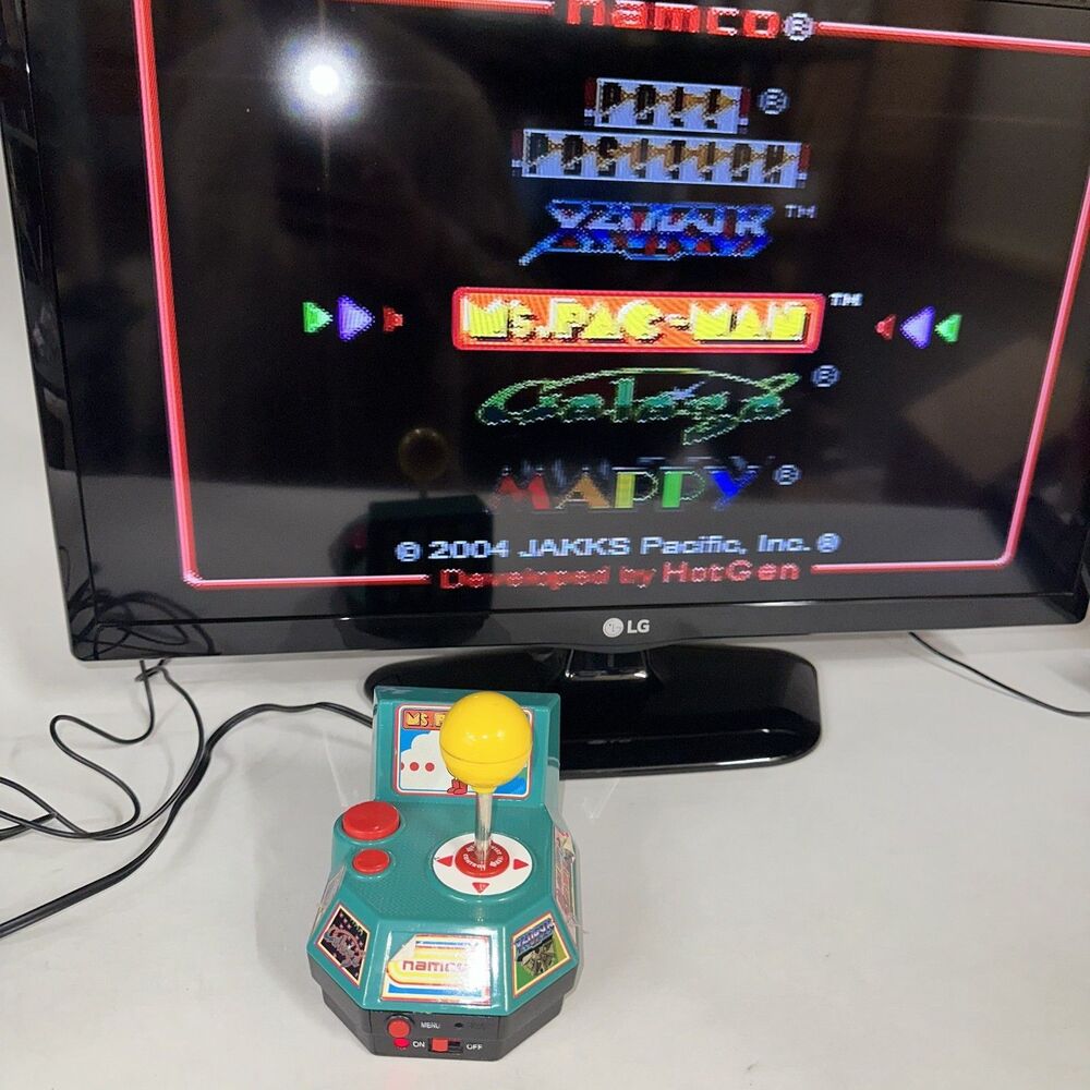 Namco Ms. Pac-Man 5-in-1 TV Plug N Play Arcade Game - 2004 Jakks Galaga Tested
